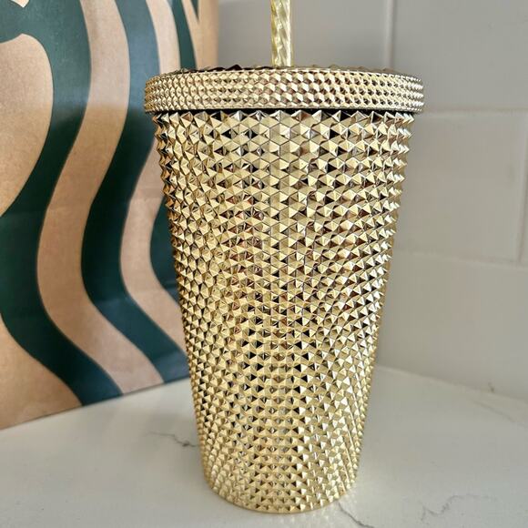 Starbucks gold studded cup with straw - Picture 4 of 6
